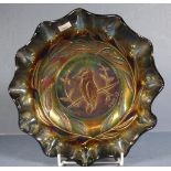Australian carnival glass Kingfisher master bowl