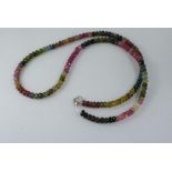 A facetted multi-coloured tourmaline necklace