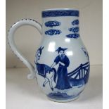 Antique Chinese 18th century blue & white jug