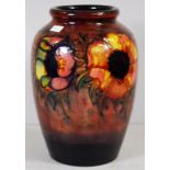 Large Moorcroft flambe anemone vase