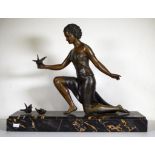 Art deco style bronzed figure of a lady
