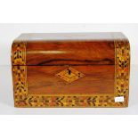 Antique Tunbridge ware inlaid timber box