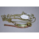 Boxed English brass Boatswain's whistle