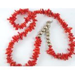 Vintage coral and silver necklace