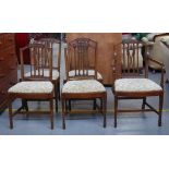Set of 5 English oak dining chairs