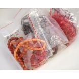 Bags of coral beads for jewellery making
