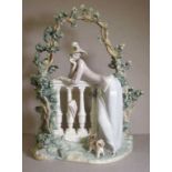 Large Lladro lady on a balcony figurine