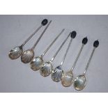 Set seven silver plate coffee spoons