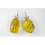 A pair of Baltic amber earrings