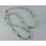 Matinee length jade necklace