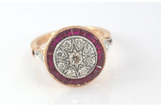 18ct rose gold, ruby and diamond ring - Image 3 of 3