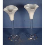 Pair Orrefors art glass vases