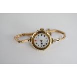 A ladies 9ct gold wristwatch