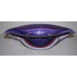 Large Murano sommerso glass bowl