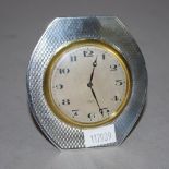 Vintage sterling silver framed desk clock