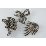 Three good marcasite brooches
