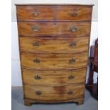Large Georgian bow fronted chest of drawers