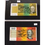 Australian paper $50 & $20 notes