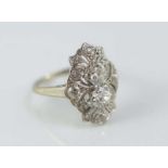 White gold and diamond Art Deco style ring