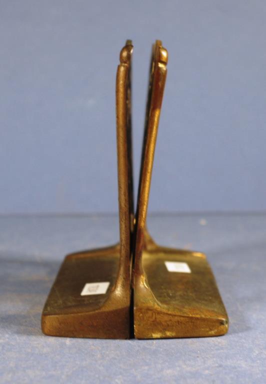 Pair of Art Nouveau brass bookends - Image 3 of 3