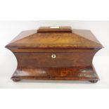 Large early Victorian flame mahogany caddy