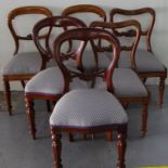 Six various balloon back dining chairs