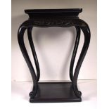 Chinese carved hardwood two level side table