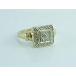 Yellow gold and diamond ring