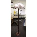 Tiffany style bronzed standard lamp