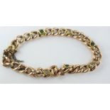 Vintage rose gold, emerald and diamond bracelet