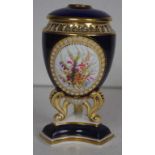 19th century hand painted pot pouri vase