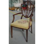 Antique Sheraton Revival mahogany armchair