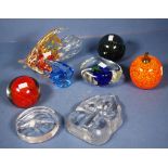 Eight various art glass paperweights