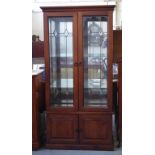 Leadlight mirror back display cabinet