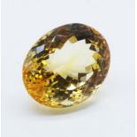 Large facetted oval citrine