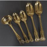 Five various Kings pattern plated cutlery items