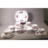 Twenty one piece Shelley "stocks" teaset