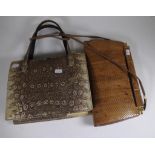 Two various vintage snakeskin ladies handbags