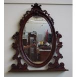 European walnut mirror on stand