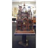 Ornate mahogany bird cage