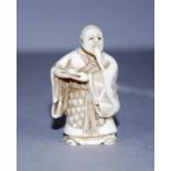 Vintage Japanese carved ivory okimono figure