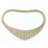 Vintage gold graduated tubular style necklace
