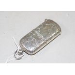 Victorian sterling silver sovereign case & vesta