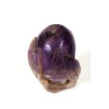 Chinese carved amethyst hardstone rambutan