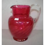 Victorian ruby red glass jug