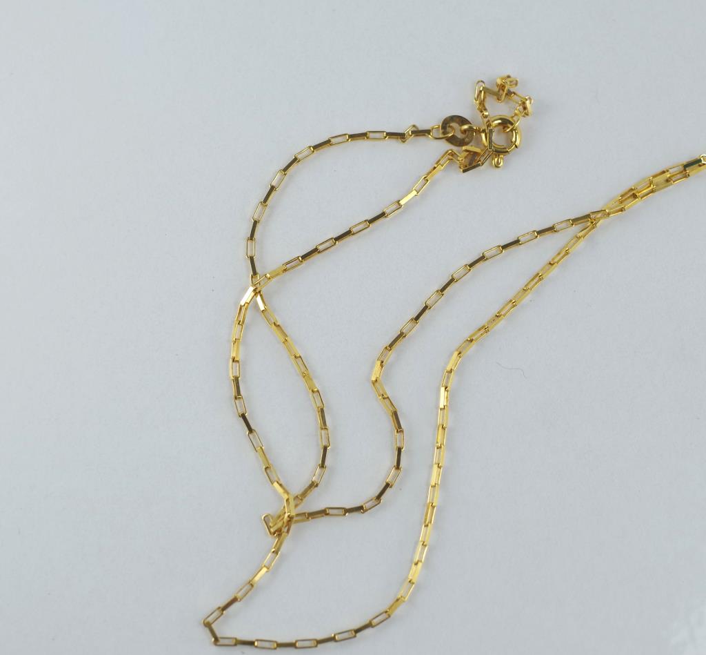 Gold long link necklace