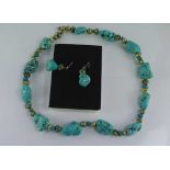 Turquoise and pearl necklace