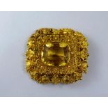 Large 18ct gold and citrine brooch