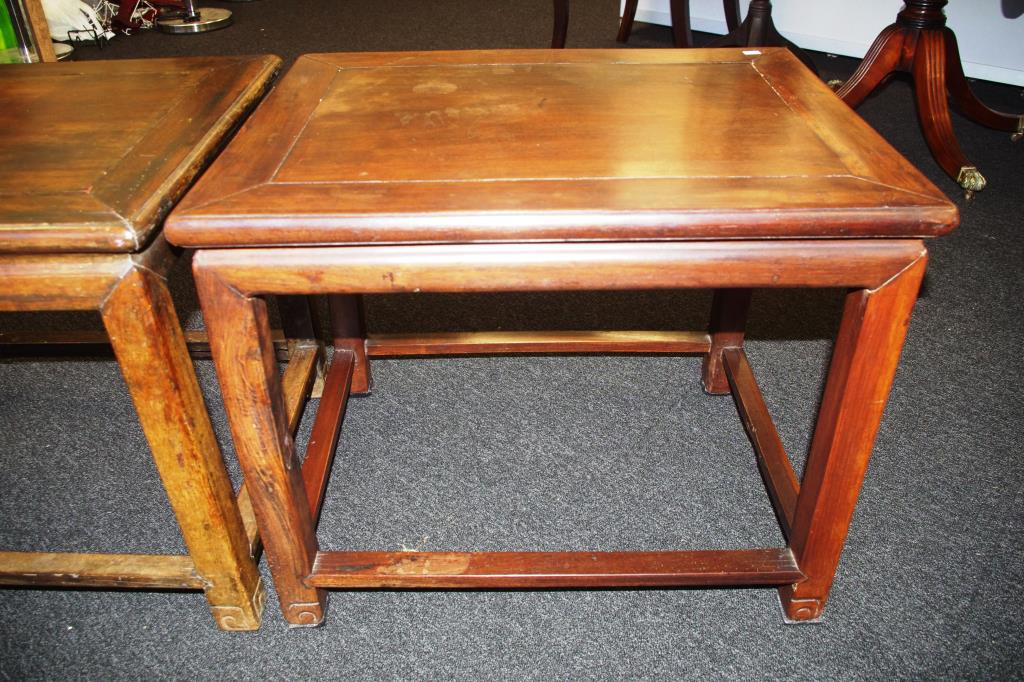 Two antique Chinese hardwood side tables - Image 7 of 8
