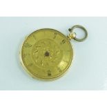Yellow gold open face fob watch